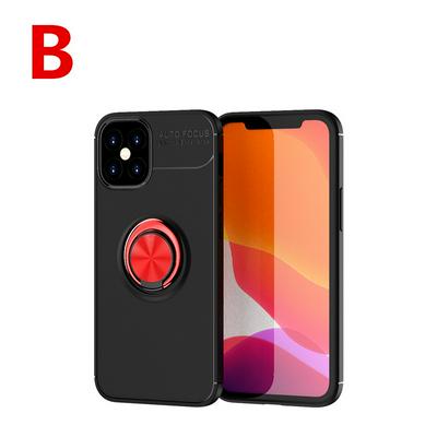 Metal Ring Bracket Anti-fall Scratch Resistant Soft TPU Back Cover Phone Case for iPhone 12 mini(5.4)