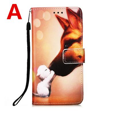 Colored Painting Plain Weave Wrist Strap Style Shockproof  PU Leather + Soft TPU Wallet Phone Case for Samsung Galaxy A52 5G