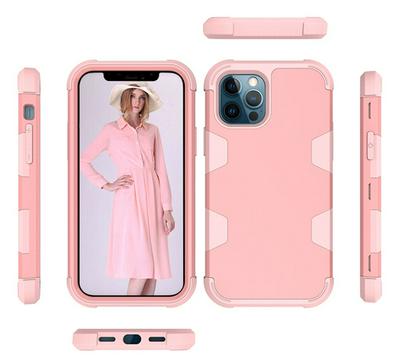 Contrasting Color Three-in-one PC+Silicone Shockproof and Drop-proof Back Cover Phone Case for iPhone 12 Pro Max(6.7)