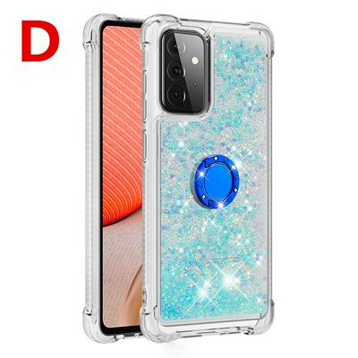 TPU Phone Case for Samsung Galaxy A72 5G (International) Ring Buckle Anti-fall Scratch Resistant Quicksand Protective Cover