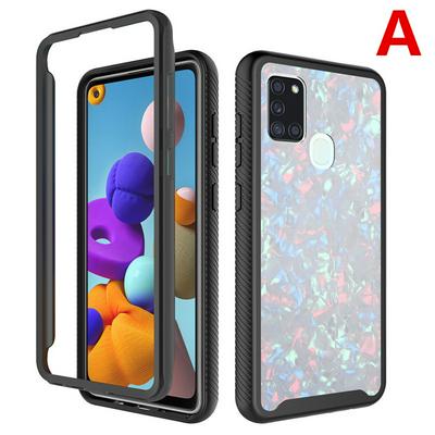 Detachable Three-in-one PC Upper Frame + Removeable Card +TPU Back Cover Phone Case for Samsung Galaxy A21s