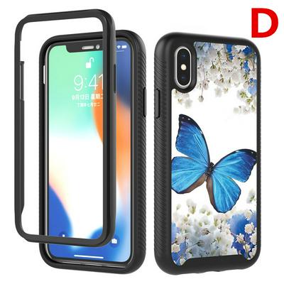 Detachable Three-in-one PC Upper Frame + Removeable Card +TPU Back Cover Phone Case for iPhone X / XS