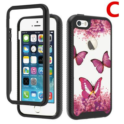 Detachable Three-in-one PC Upper Frame + Removeable Card +TPU Back Cover Phone Case for iPhone 5 / iPhone 5s / iPhone SE 5S 5G 5