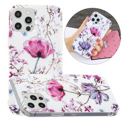 Electroplating Soft TPU Colorful Pattern Anti-fall Shockproof Back Cover Phone Case for iPhone 12/12 Pro(6.1)