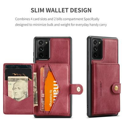 Retro Magnetic Suction Detachable Card Wallet Shockproof PU Leather Back Cover Phone Case for Samsung Galaxy Note20