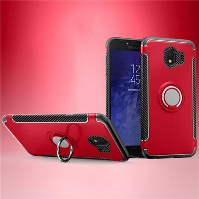 Invisible Ring Bracket Armor Drop-proof Shockproof Car Magnetic Suction Hard PC Back Cover Phone Case for Samsung Galaxy J4 Core