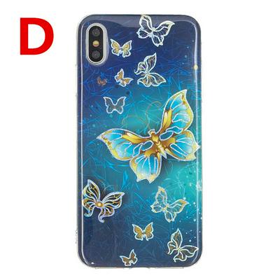 Electroplating Soft TPU Colorful Pattern Anti-fall Shockproof Back Cover Phone Case for iPhone Xs Max 6.5