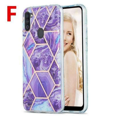 Electroplating Double-sided IMD Stitching Marble Anti-fall Anti-fingerprint Soft TPU Back Cover Phone Case for Samsung Galaxy M11