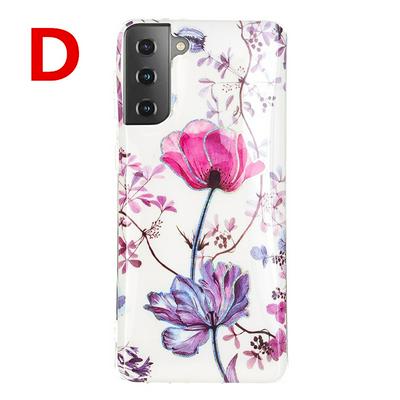 Electroplating Soft TPU Colorful Pattern Anti-fall Shockproof Back Cover Phone Case for Samsung Galaxy S21 5G
