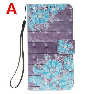 Color Painted Side Flip Scratch Resistant PU Leather Wallet Phone Case with Stand and Lanyard for Samsung Galaxy A41