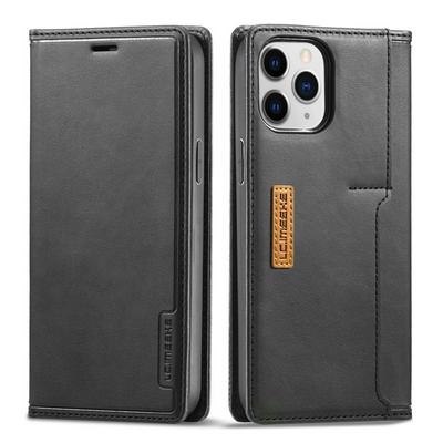Simple Solid Color Magnetic Buckle Closure Shockproof Scratch Resistant PU Leather Wallet Phone Case with Card Slot for iPhone 12 Pro Max(6.7)