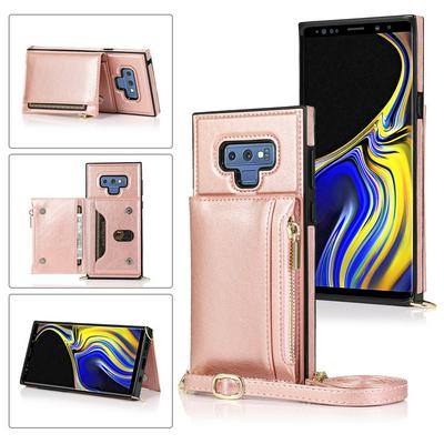 Fashion Crossbody Type Multi-purpose Zipper Drop Protection Flip Card Slots PU Leather Wallet Phone Case for Samsung Galaxy Note 9