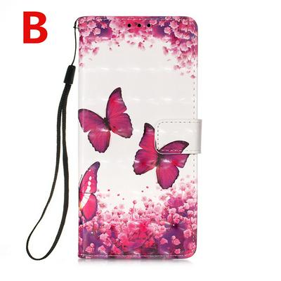 Color Painted Side Flip Scratch Resistant PU Leather Wallet Phone Case with Stand and Lanyard for Samsung Galaxy A21s