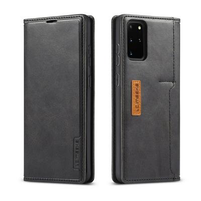 Simple Solid Color Magnetic Buckle Closure Shockproof Scratch Resistant PU Leather Wallet Phone Case with Card Slot for Samsung Galaxy S20+
