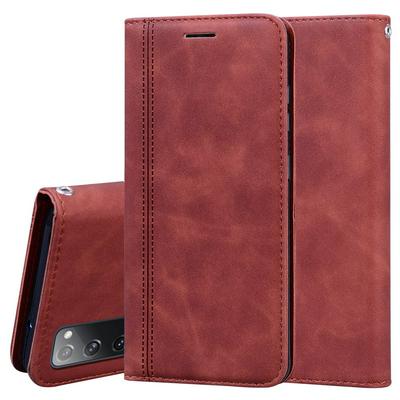 Business Magnetic Attraction Type Shockproof PU Leather Wallet Phone Case with Card Slots and Lanyard for Samsung Galaxy S20 FE