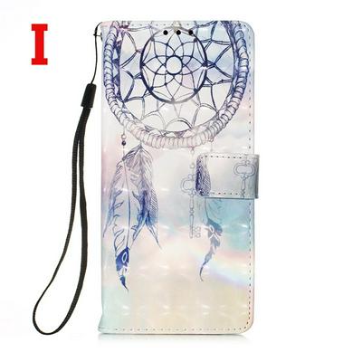 Color Painted Side Flip Scratch Resistant PU Leather Wallet Phone Case with Stand and Lanyard for Samsung Galaxy A71 5G