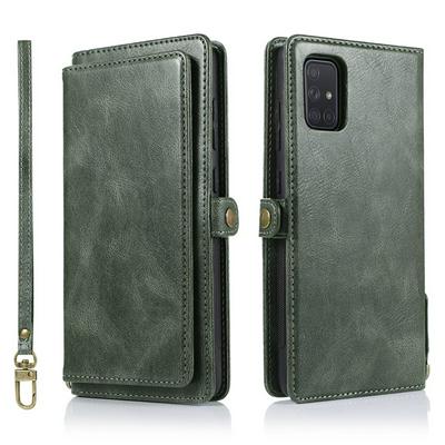 Two-in-one Multifunction Strong Magnetic Detachable Shockproof PU Leather Wallet Phone Case with Multi-card slots for Samsung Galaxy A71