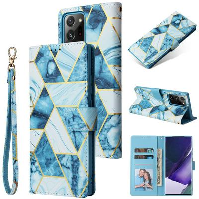 Bronzing Marble Stitching Geometric Patterns Shockproof and Scratchproof PU Leather+TPU Wallet Phone Case for Samsung Galaxy Note10 Lite