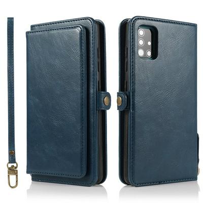 Two-in-one Multifunction Strong Magnetic Detachable Shockproof PU Leather Wallet Phone Case with Multi-card slots for Samsung Galaxy A51