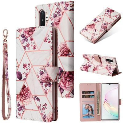 Bronzing Marble Stitching Geometric Patterns Shockproof and Scratchproof PU Leather+TPU Wallet Phone Case for Samsung Galaxy Note10 Pro / Samsung Galaxy Note10+