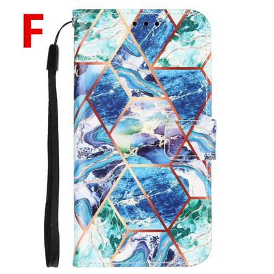 Marble Plating Stitching Geometric Patterns Shockproof and Scratchproof PU Leather+TPU Wallet Phone Case for Samsung Galaxy A11