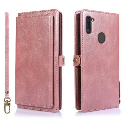 Two-in-one Multifunction Strong Magnetic Detachable Shockproof PU Leather Wallet Phone Case with Multi-card slots for Samsung Galaxy A11