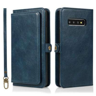 Two-in-one Multifunction Strong Magnetic Detachable Shockproof PU Leather Wallet Phone Case with Multi-card slots for Samsung Galaxy S10+ / S10 Plus