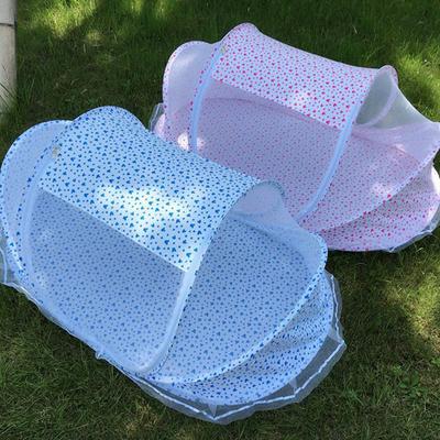 Cute Mickey Mouse Pattern Baby Crib 3pcs Portable Type Comfortable Babies Pad with Sealed Mosquito Net Kids Infant Bed Zipper Canopy Mosquito Net