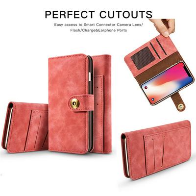 Retro Two-in-one Detachable Shockproof Magnet Buckle Closure Multifunctional PU leather Walet Phone Case for iPhone X/ XS