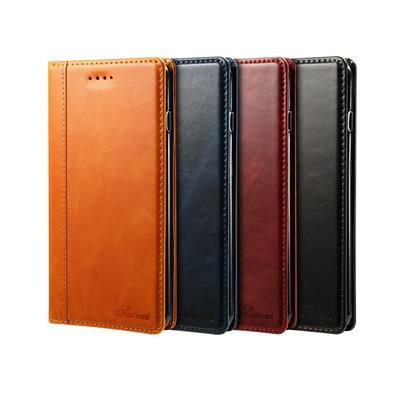 Solid Color Genuine Leather + Soft TPU with Card Slots Stand and Wallet Cover Case for iPhone 7 Plus / 8 Plus