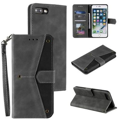 Skin Feel Calf Pattern Stitching Shockproof PU Leather + Soft TPU Wallet Phone Case for iPhone 7 Plus / 8 Plus