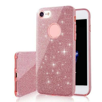 Glitter Powder 3 in 1 Drop-Proof Crystal Clear Dull Polished PC + Shining Soft Paper + TPU Gradation Soft Back Cover Case for iPhone 7 Plus / 8 Plus
