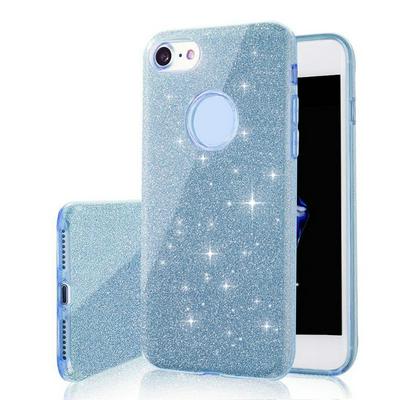 Glitter Powder 3 in 1 Drop-Proof Crystal Clear Dull Polished PC + Shining Soft Paper + TPU Gradation Soft Back Cover Case for iPhone 7 Plus / 8 Plus