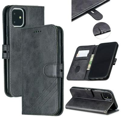 Wallet Case for iPhone 2019 6.1inch, Cowhide-like Leather Phone Case with Oblique Line in the Right Lower Corner
