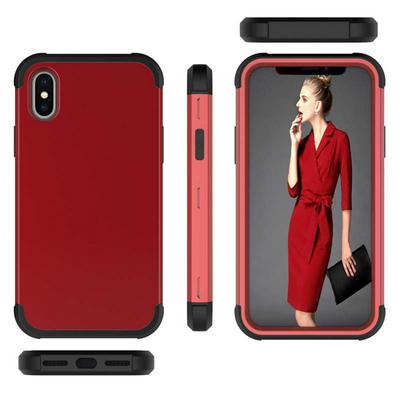 3 in 1 Shockproof Detachable Hard PC Back + Soft Silicone + Hard PC Bumper Frame Back Cover Protective Case for iPhone X / XS