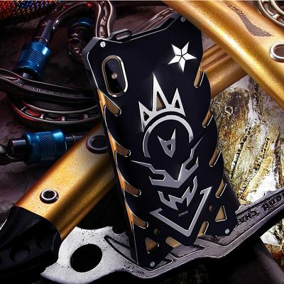 Luxury 3D Vulcan Series Armor Anti-Scratch Hard Aluminum Metal Bumper Full Protective Back Cover Case for iPhone X / XS