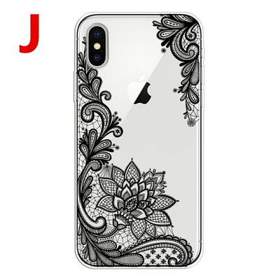 Colored Painting Cartoon Pattern Shockproof Anti-Scratch High Transparency Soft TPU Back Cover Case for iPhone X / XS
