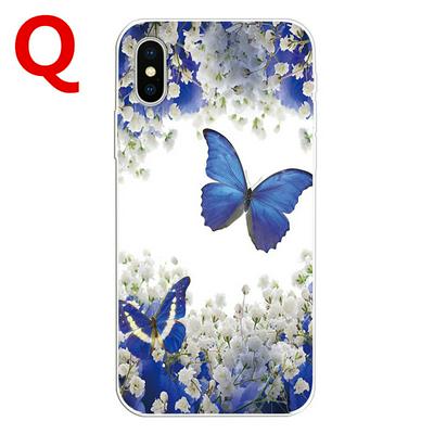 Colored Painting Cartoon Pattern Shockproof Anti-Scratch High Transparency Soft TPU Back Cover Case for iPhone X / XS