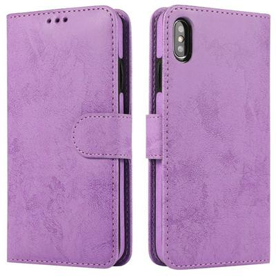 Retro Two-in-one Split Strong Magnetic Anti-fall Shockproof PU Leather Wallet Phone Case with Card Slots for iPhone X / XS