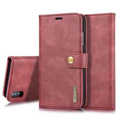 DG.MING Wallet Style PU Leather + Detachable PC Card Holder with Stand and Buckle Case for iPhone Xs Max 6.5