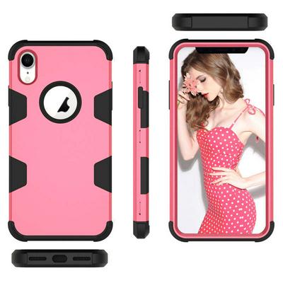 Detachable 3 in 1 Shockproof Hard PC Back + Soft Silicone + Hard PC Bumper Frame Back Cover Protective Case for iPhone XR 6.1