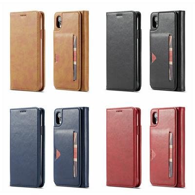 Solid Color Shockproof Side Flip PU Leather + Soft TPU Card Slots and Stand Wallet Case for iPhone XR 6.1