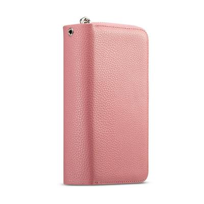 Lichee Pattern Zipper Handbag PU Leather + Detachable TPU with Picture Frame Magnetic Buckle and Card Slots Wallet Protector Case for iPhone XR 6.1