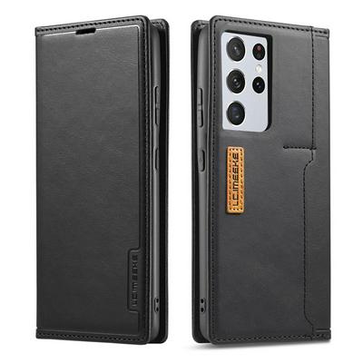 Magnetic Buckle Flip Leather Case for Samsung Galaxy S21 Ultra 5G Shock-Absorption Wallet Phone Cover with Holder & Card Slot