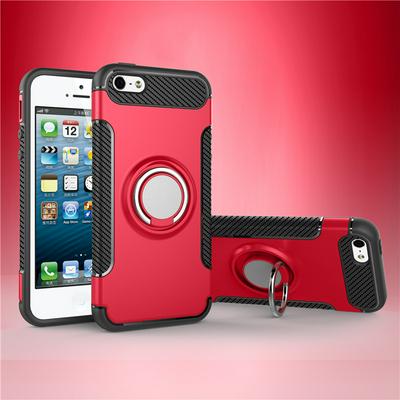 Invisible Ring Bracket Armor Drop-proof Shockproof Car Magnetic Suction Hard PC Back Cover Phone Case for iPhone SE 5S 5G 5