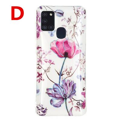 Electroplating Soft TPU Colorful Pattern Anti-fall Shockproof Back Cover Phone Case for Samsung Galaxy A21s