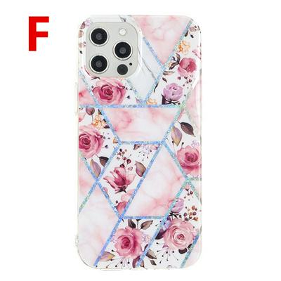 Electroplating Soft TPU Colorful Pattern Anti-fall Shockproof Back Cover Phone Case for iPhone 12 Pro Max(6.7)