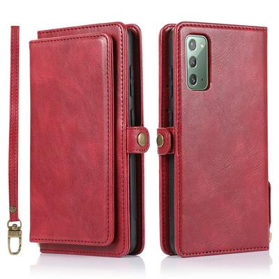 Two-in-one Multifunction Strong Magnetic Detachable Shockproof PU Leather Wallet Phone Case with Multi-card slots for Samsung Galaxy Note20