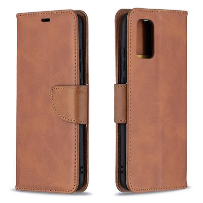For Samsung Galaxy A02s European Version Solid Color Sheep Texture Flip Leather Case with Card Slots & Stand Function