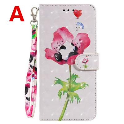 Color Painted Side Flip Scratch Resistant PU Leather Wallet Phone Case with Stand and Lanyard for Samsung Galaxy S20 FE